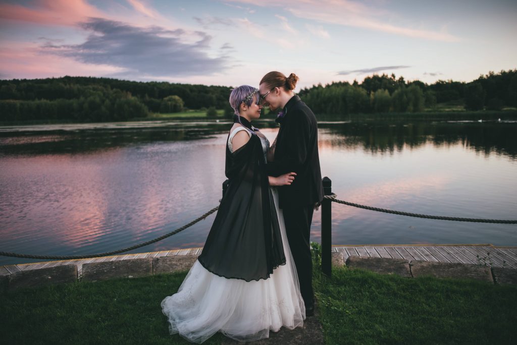 Waterton Park bride and groom have photos with wedding photographer